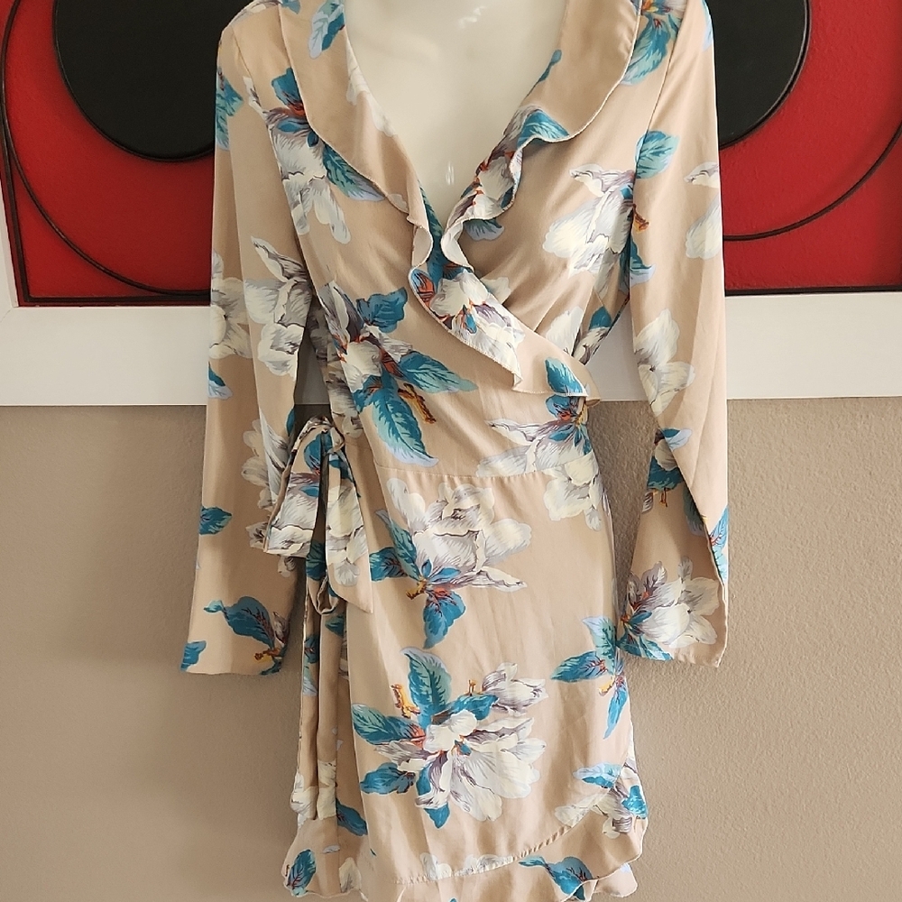 Floral Wrap Midi Dress